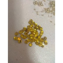 Пайетки пришивные круглые d=7 мм золотые, цена за 10 гр